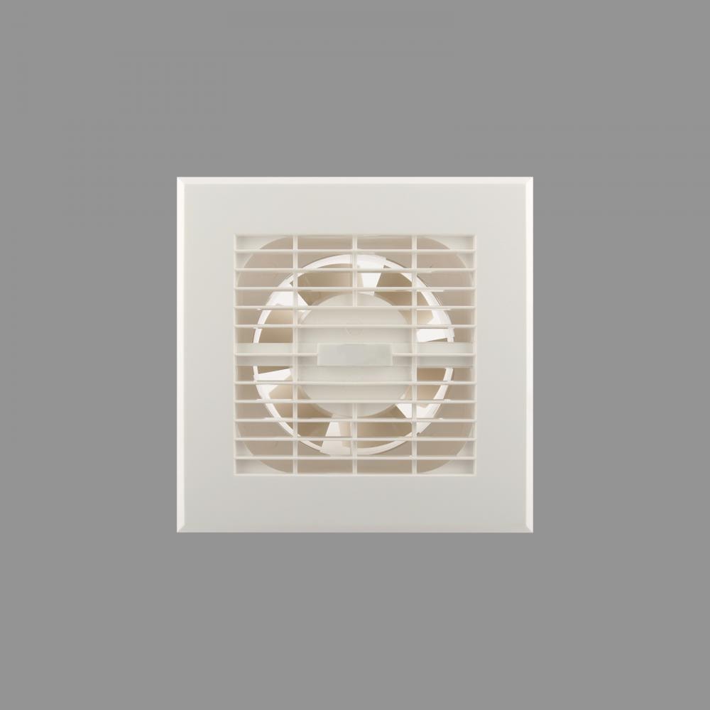 White Extractor Fan with Timer 4" 100 mm (Unit Overall Size 150x150mm)