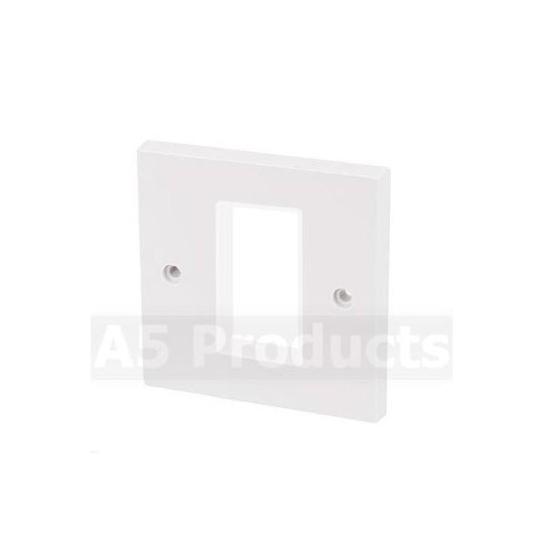 White Plastic - Modular Data Grid Outlet Faceplate - Cut Hole 25x50mm