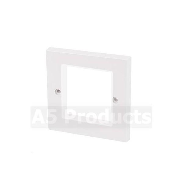 White Plastic - Modular Data Grid Outlet Faceplate - Cut Hole 50x50mm