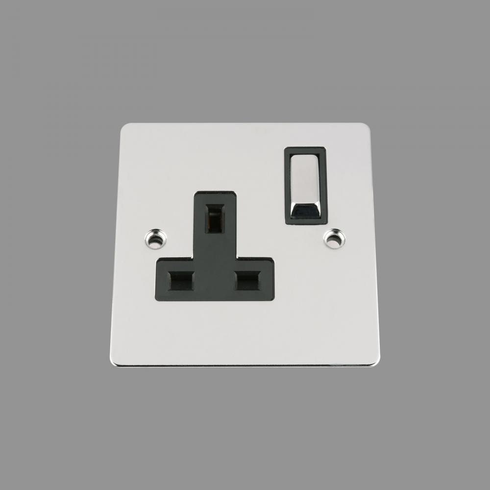 Black Insert Metal Rocker Switch