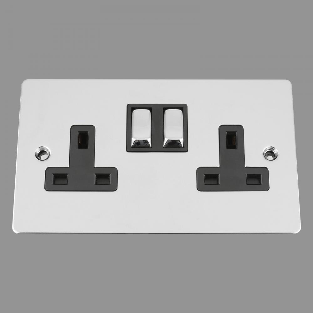 Black Insert Metal Rocker Switch