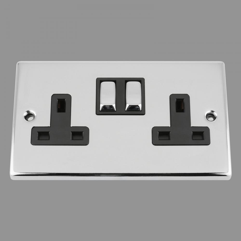 Black Insert Metal Rocker Switch