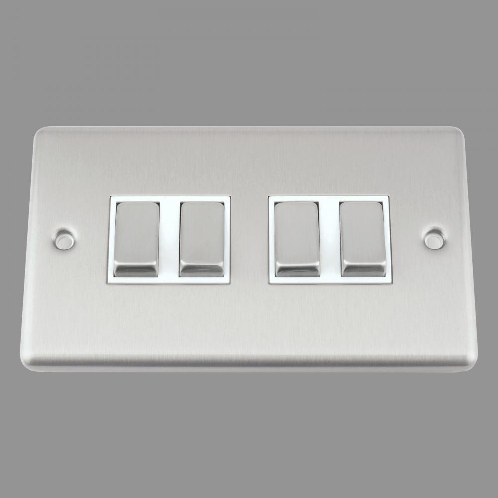 White Insert Metal Rocker Switch