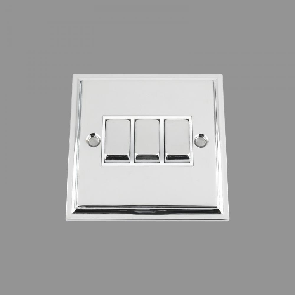 White Insert Metal Rocker Switch