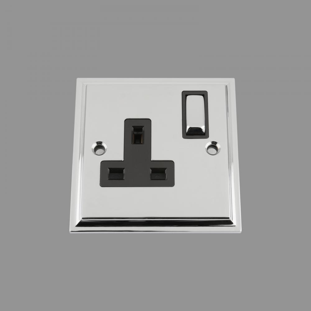 Black Insert Metal Rocker Switch