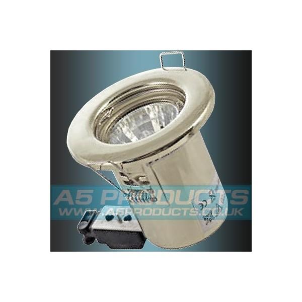 IP20 GU10 SATIN Brushed Fixed Fire Rated Downlighter