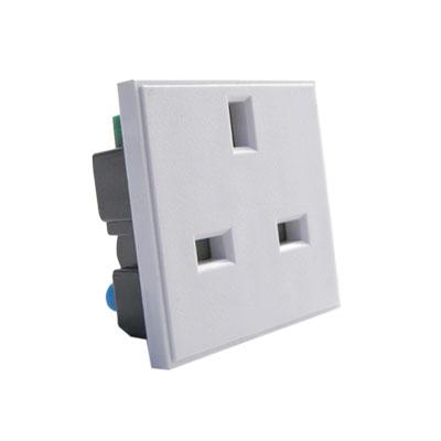 13 Amp Power Socket - Grid Outlet Module - White