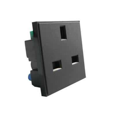 13 Amp Power Socket - Grid Outlet Module - Black