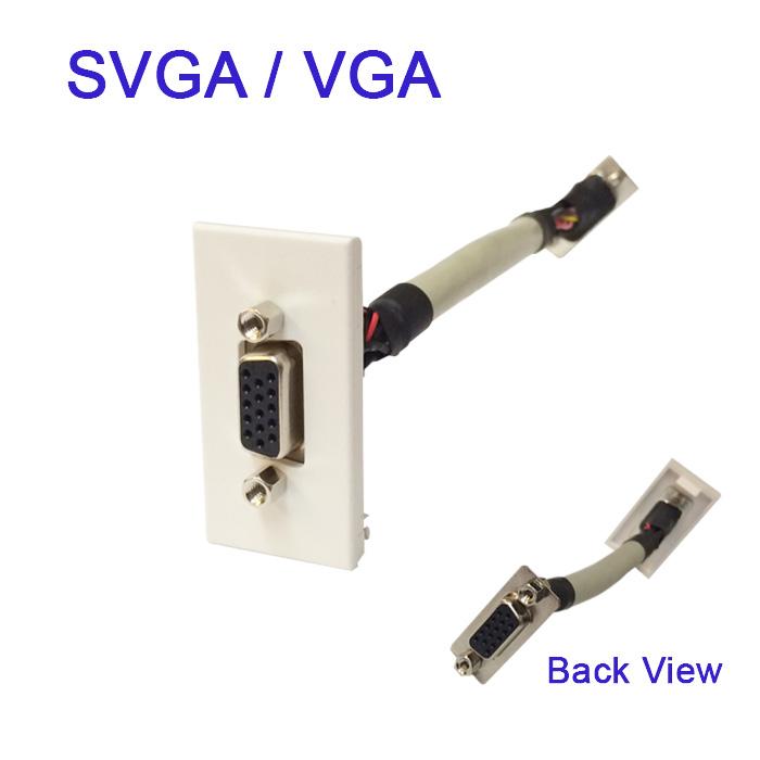 SVGA VGA Coupler Tailed Lead Grid Outlet Module - White