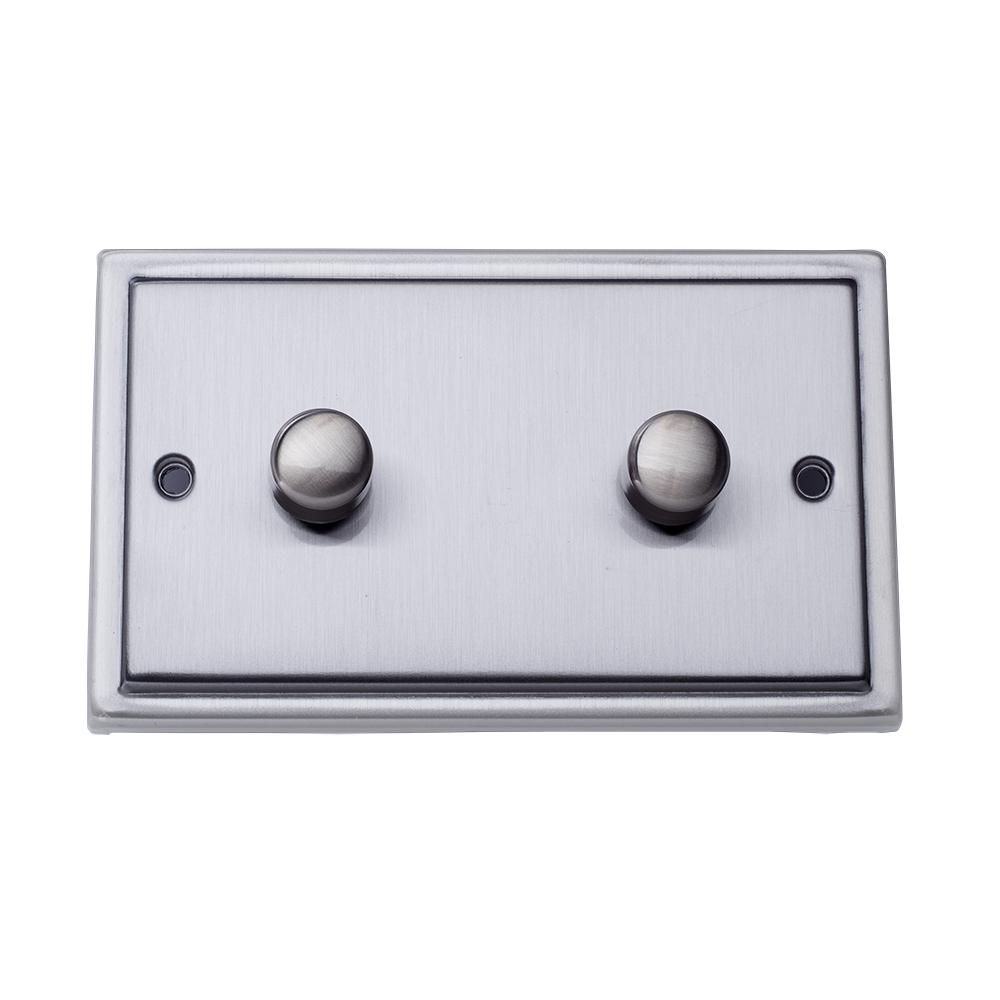 Dimmer 2 Gang 400W (WIDE) Double Plate