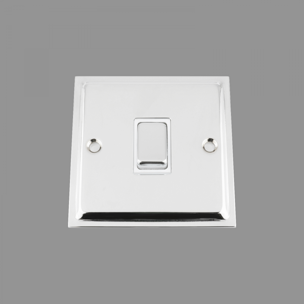 White Insert Metal Rocker Switch