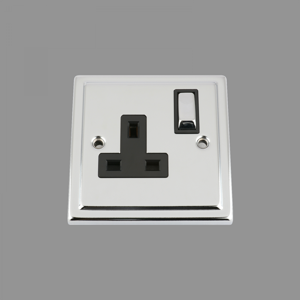 Black Insert Metal Rocker Switch