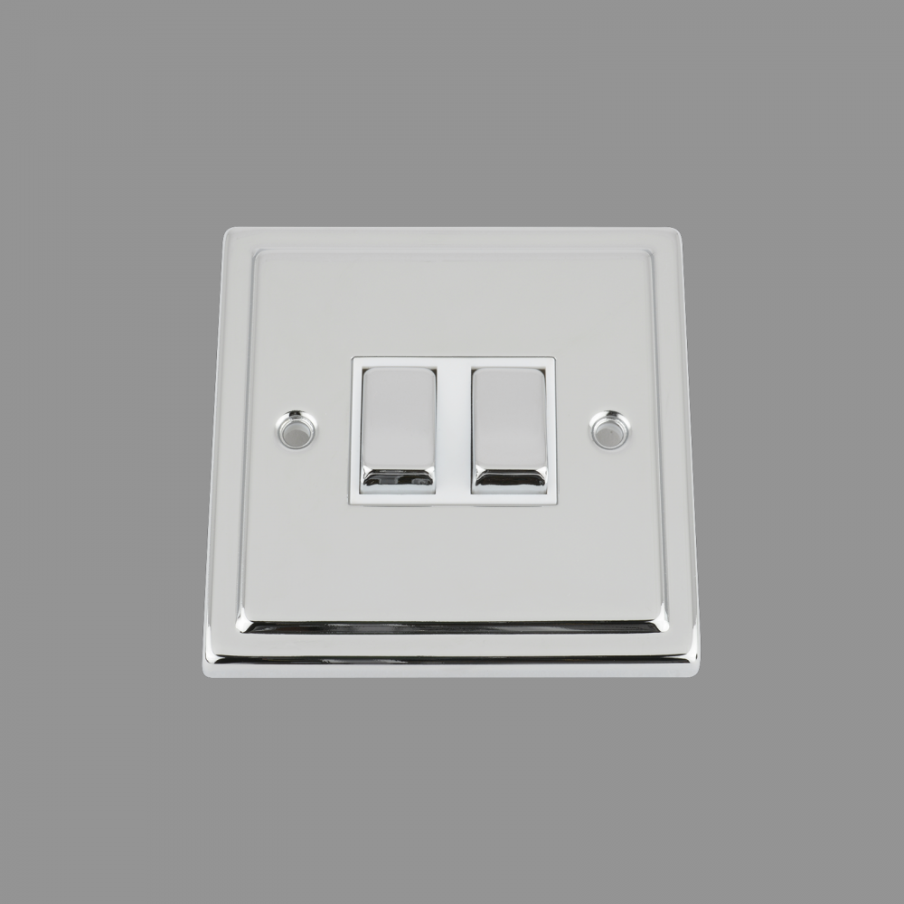 White Insert Metal Rocker Switch