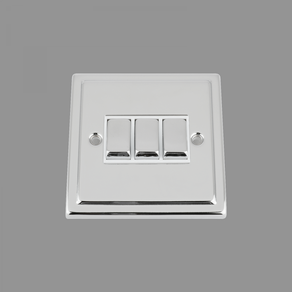 White Insert Metal Rocker Switch