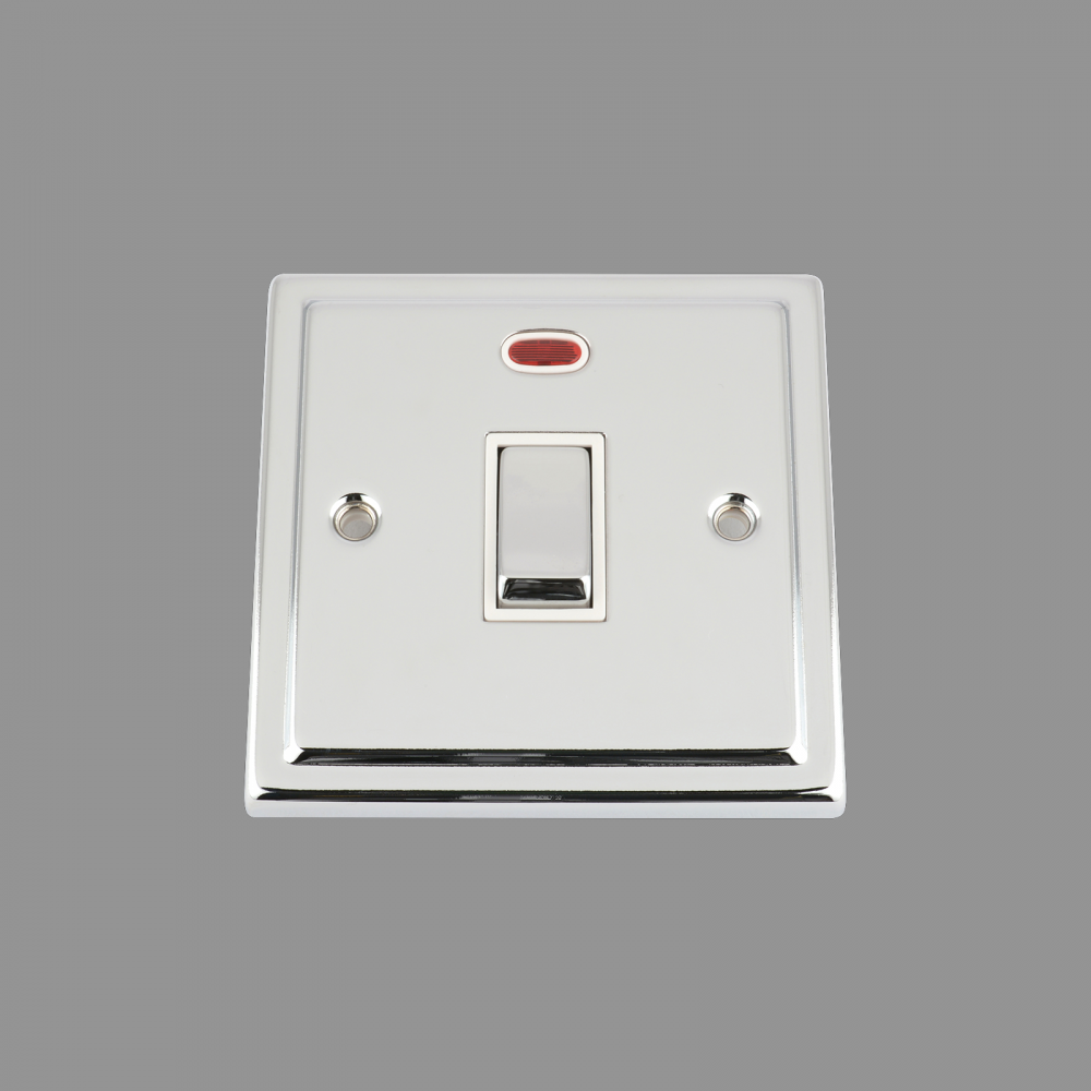 White Insert Metal Rocker Switch