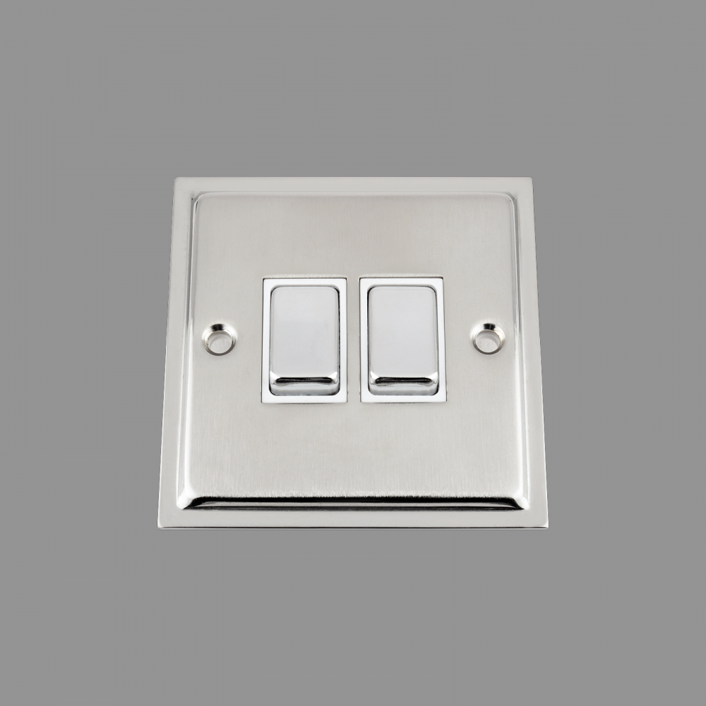 White Insert Metal Rocker Switch