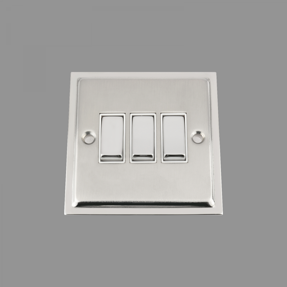 White Insert Metal Rocker Switch