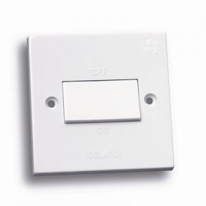 WHITE PLASTIC Fan Isolator Switch