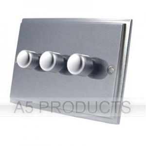 SATIN VICTORIAN Intermediate Undimmable Switch 3 Gang - Brushed Satin Victorian