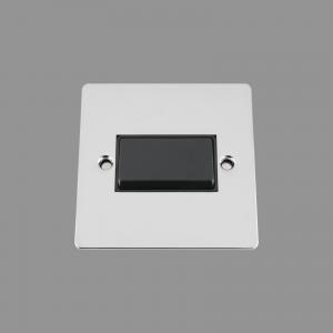 CHROME FLAT Fan Isolator Switch Black Insert Plastic Rocker Switch