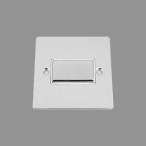 CHROME FLAT Fan Isolator Switch White Insert Metal Rocker Switch
