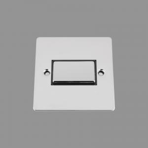 CHROME FLAT Fan Isolator Switch Black Insert Metal Rocker Switch