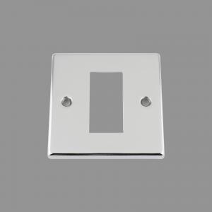 CHROME SQUARE Outlet Faceplate 25X50mm