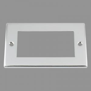 CHROME SQUARE Outlet Faceplate 100X50mm