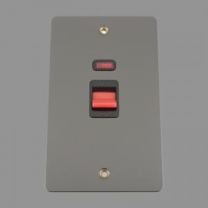 BLACK NICKEL Cooker Switch 45Amp Tall / Double