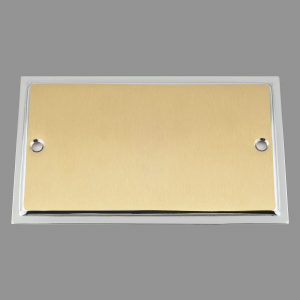 DUO SATIN BRASS Blank Plate Double