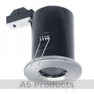 IP65 GU10 SATIN Brushed / Polished CHROME Low Voltage Fire Rated Downlighter