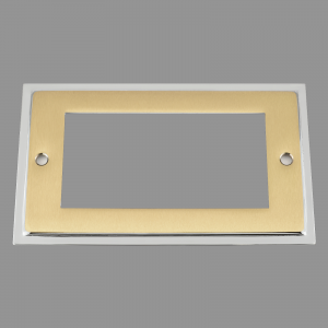 DUO SATIN BRASS Outlet Faceplate 100x50mm