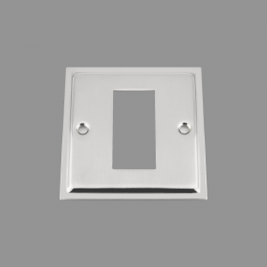 DUO SATIN CHROME Outlet Faceplate 25x50mm