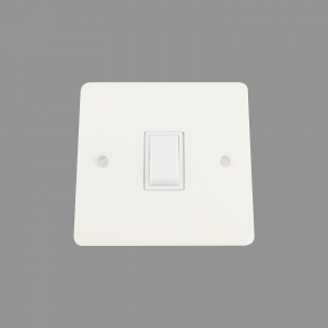 POWDER COATED FLAT WHITE Single Light Switch (1 gang)